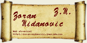 Zoran Midanović vizit kartica